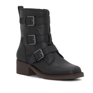 Lucky Brand Katriny Riding Boot black size 8 new Moto combat grunge classic